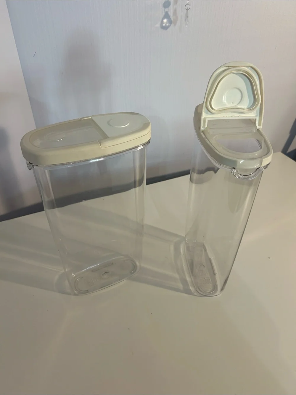 IKEA Clear Food Storage Canisters with Cream Flip Lids (Set of 2)